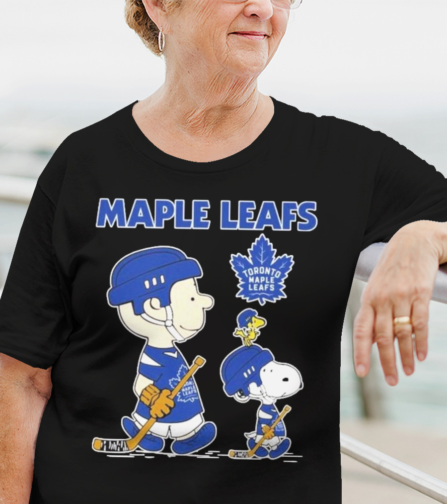 Toronto Maple Leafs Peanuts Snoopy Hockey 2025 Charlie Brown Woodstock T-Shirt