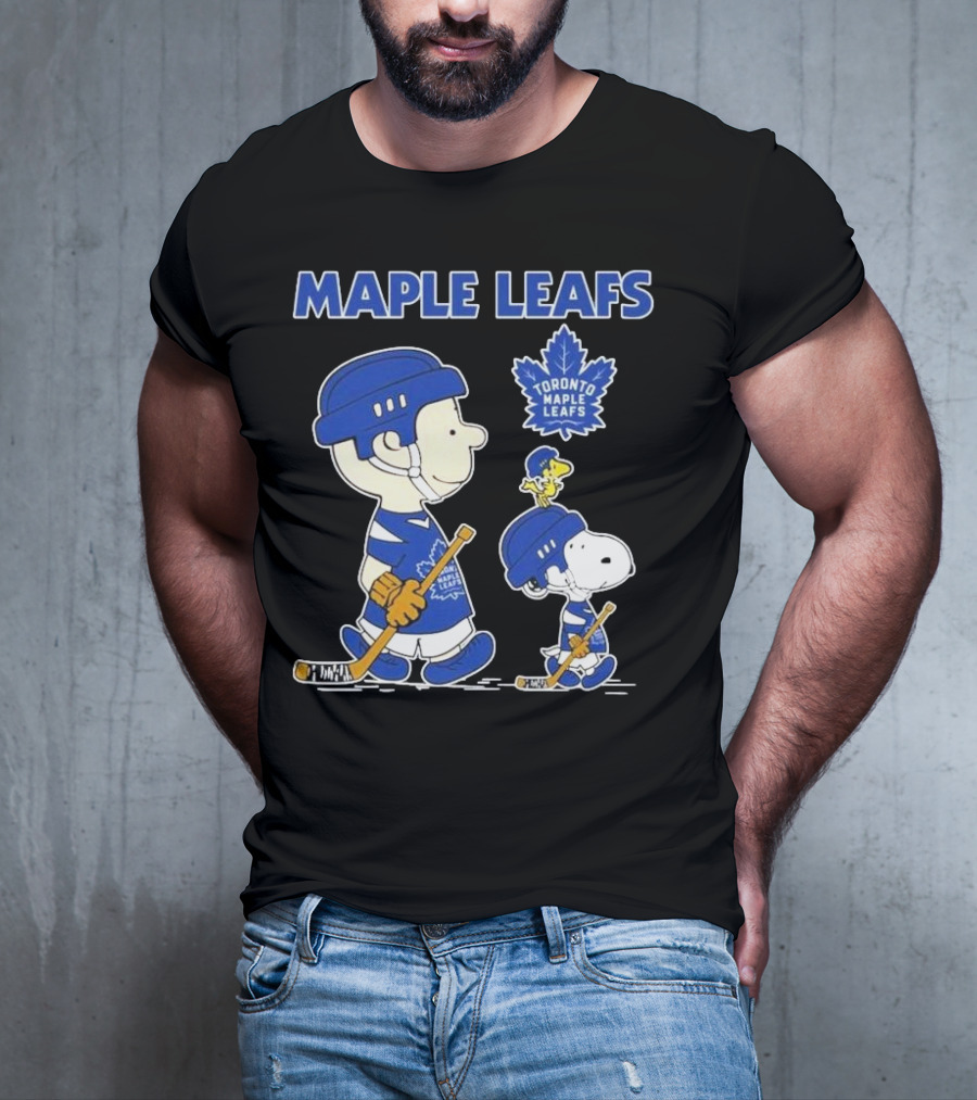 Toronto Maple Leafs Peanuts Snoopy Hockey 2025 Charlie Brown Woodstock T-Shirt