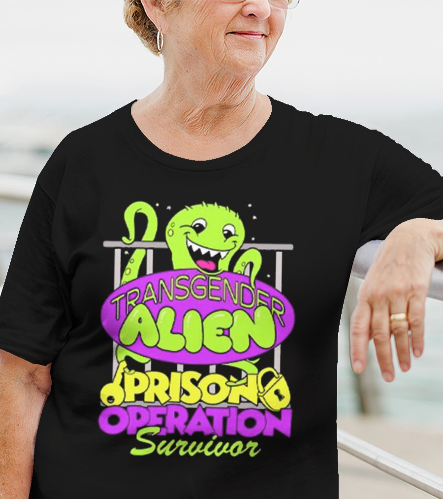 Transgender Alien Prison Operation Survivor Monster With Bars T-Shirt
