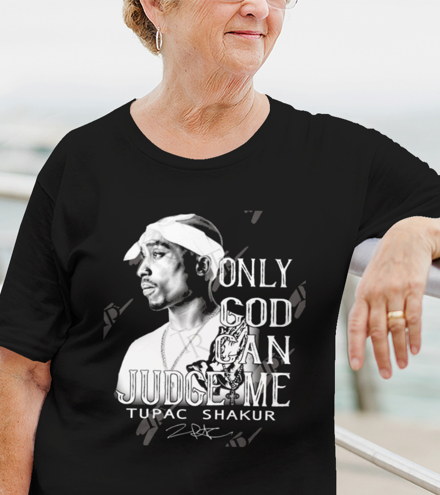 Tupac Shakur Only God Can Judge Me Signature Bandana Tribute T-Shirt