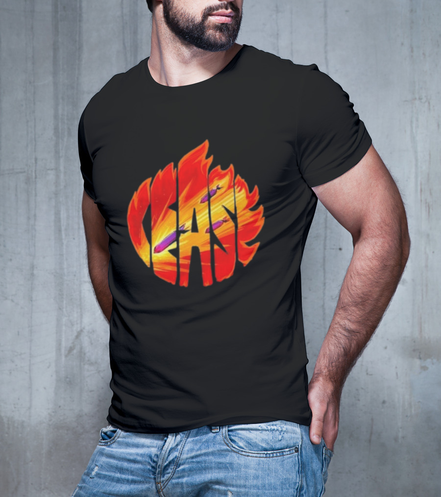 Cease Fire Flame Letters With Missiles T-Shirt