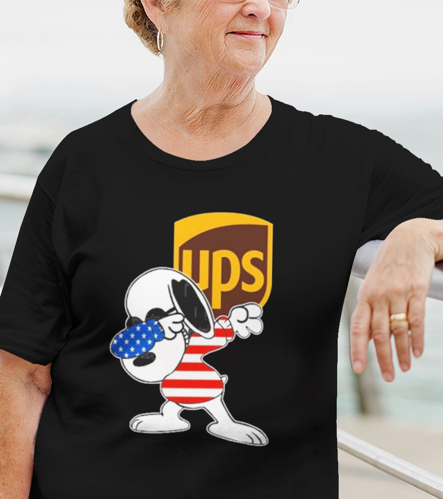 UPS Snoopy Dabbing American Flag Style T-Shirt