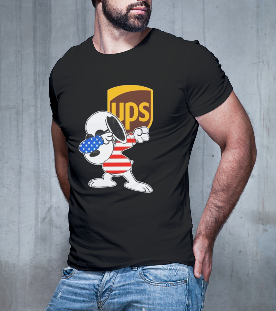 UPS Snoopy Dabbing American Flag Style T-Shirt