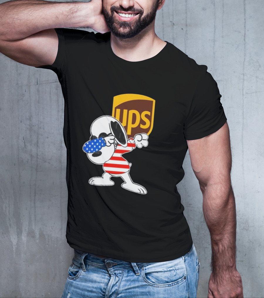 UPS Snoopy Dabbing American Flag Style T-Shirt