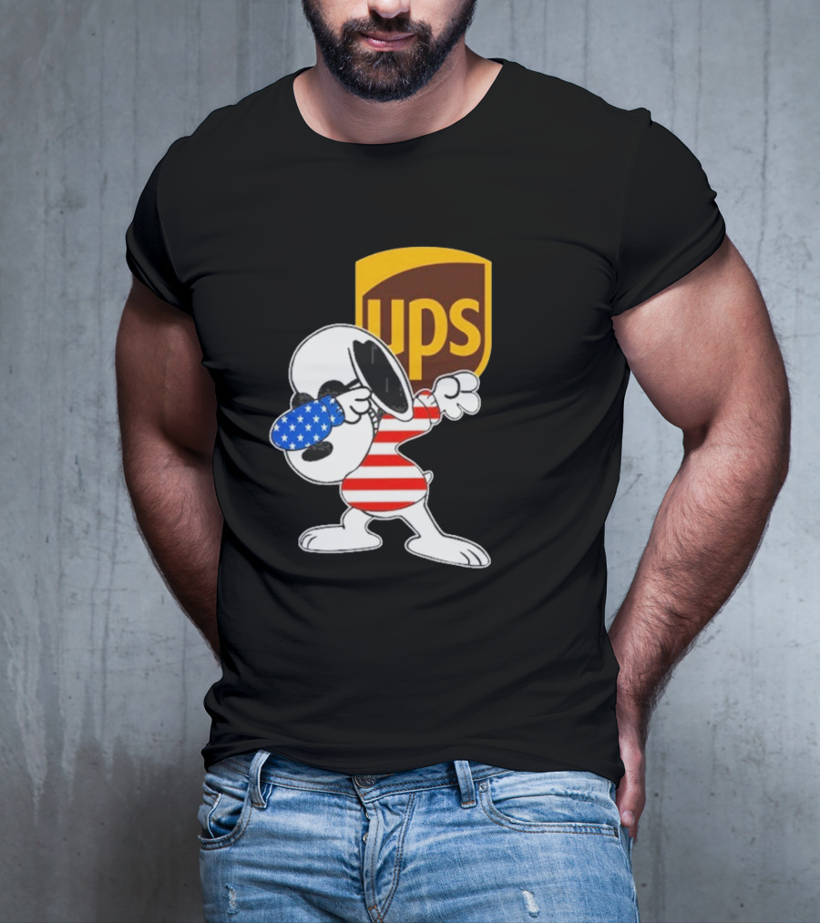 UPS Snoopy Dabbing American Flag Style T-Shirt