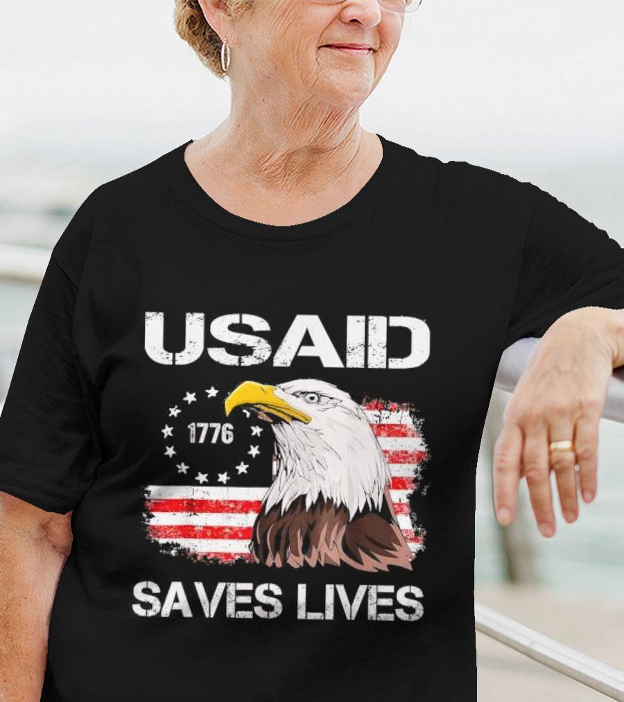 USAID Saves Lives 1776 American Flag Eagle T-Shirt