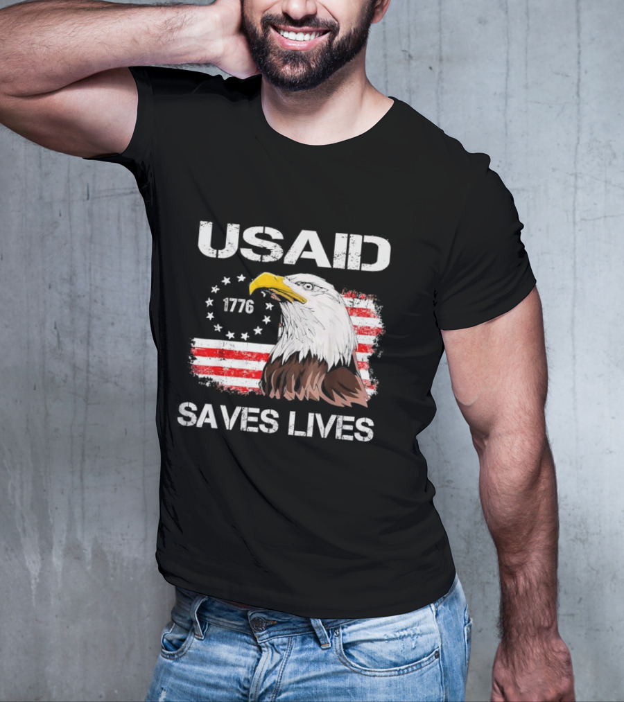 USAID Saves Lives 1776 American Flag Eagle T-Shirt