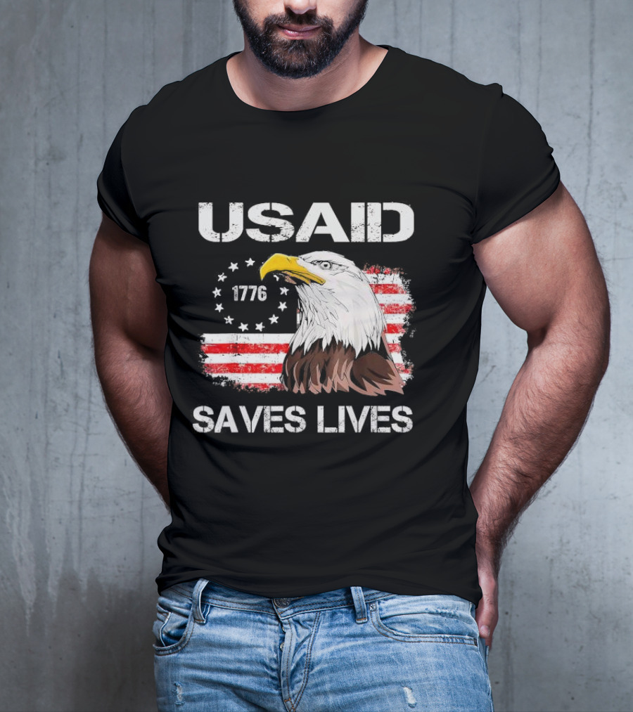 USAID Saves Lives 1776 American Flag Eagle T-Shirt