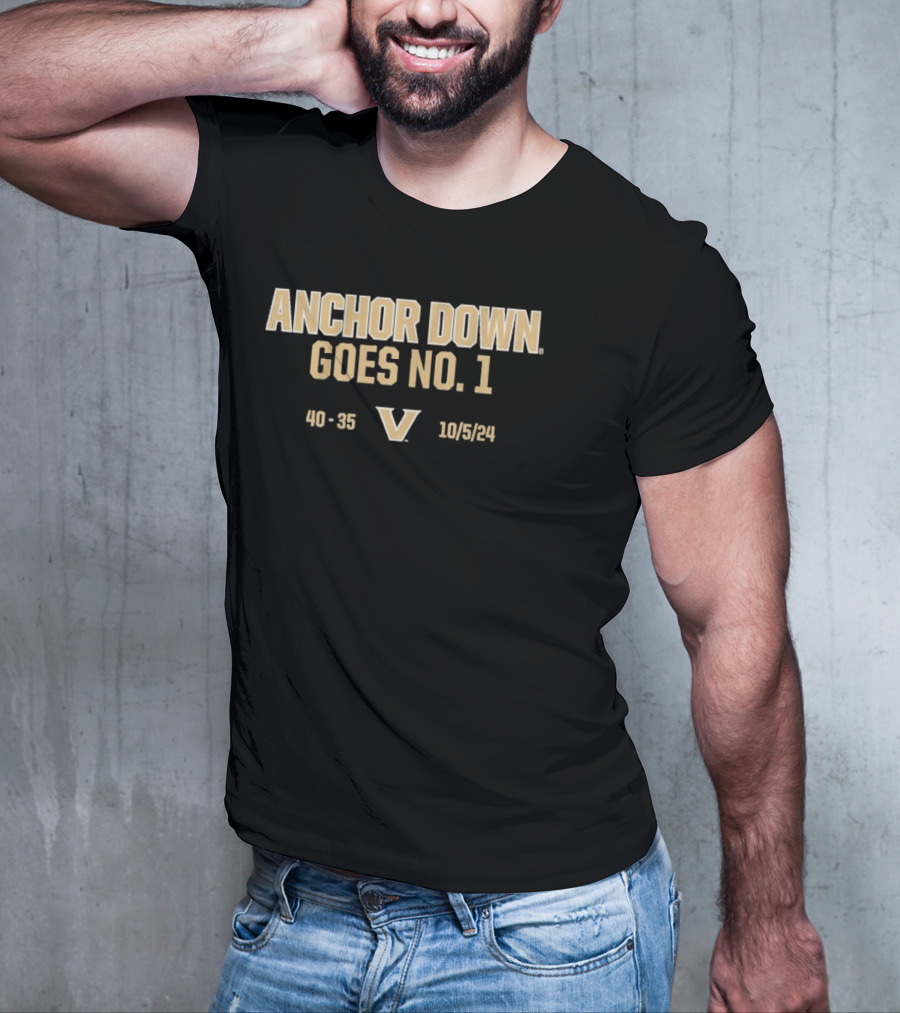 Vanderbilt Anchor Down Victory 40-35 October 5 T-Shirt
