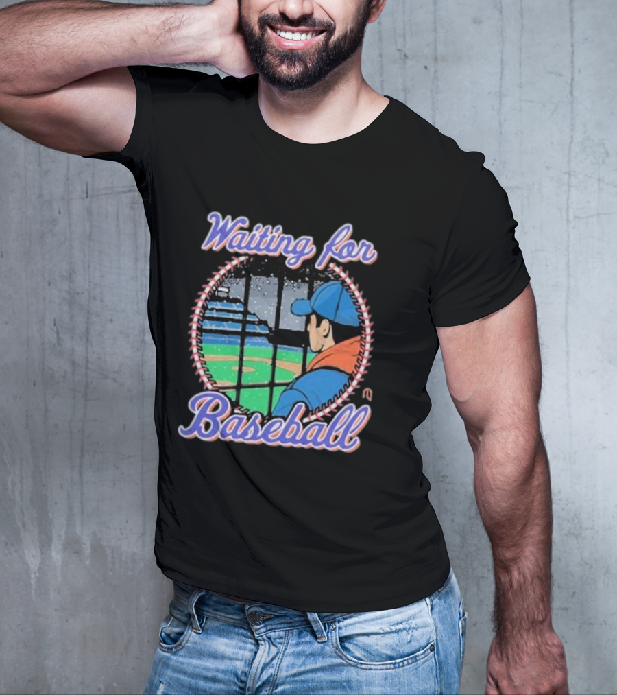 Waiting For Baseball Game Fan Looking Out Stadium Window T-Shirt