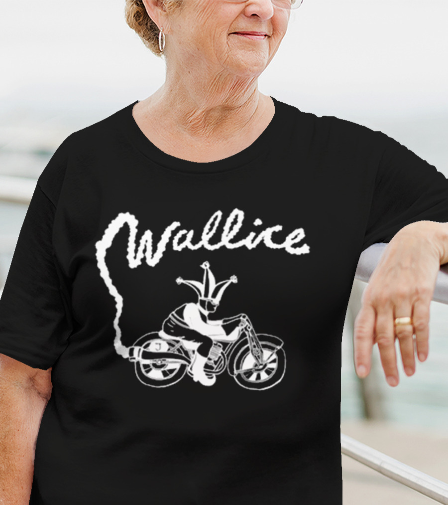 Wallice Clown On Motorcycle Illustration T-Shirt