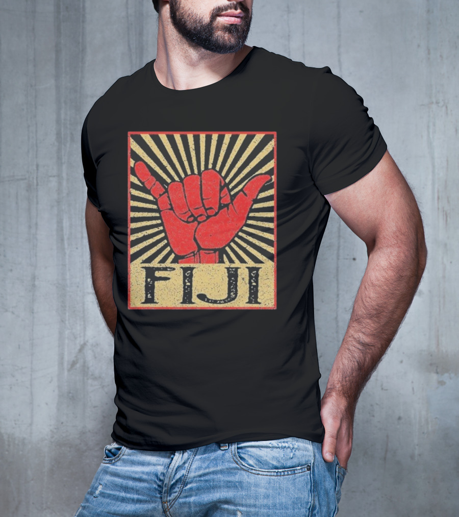 Fiji Retro Shaka Vintage Island Surfer T-Shirt