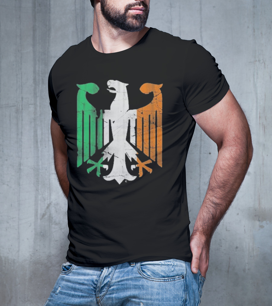 Vintage Irish German Eagle Emblem St Patrick’s Day Heritage T-Shirt