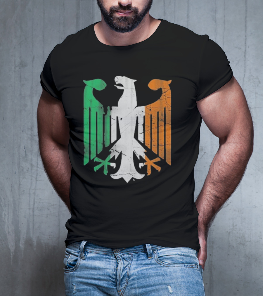 Vintage Irish German Eagle Emblem St Patrick’s Day Heritage T-Shirt