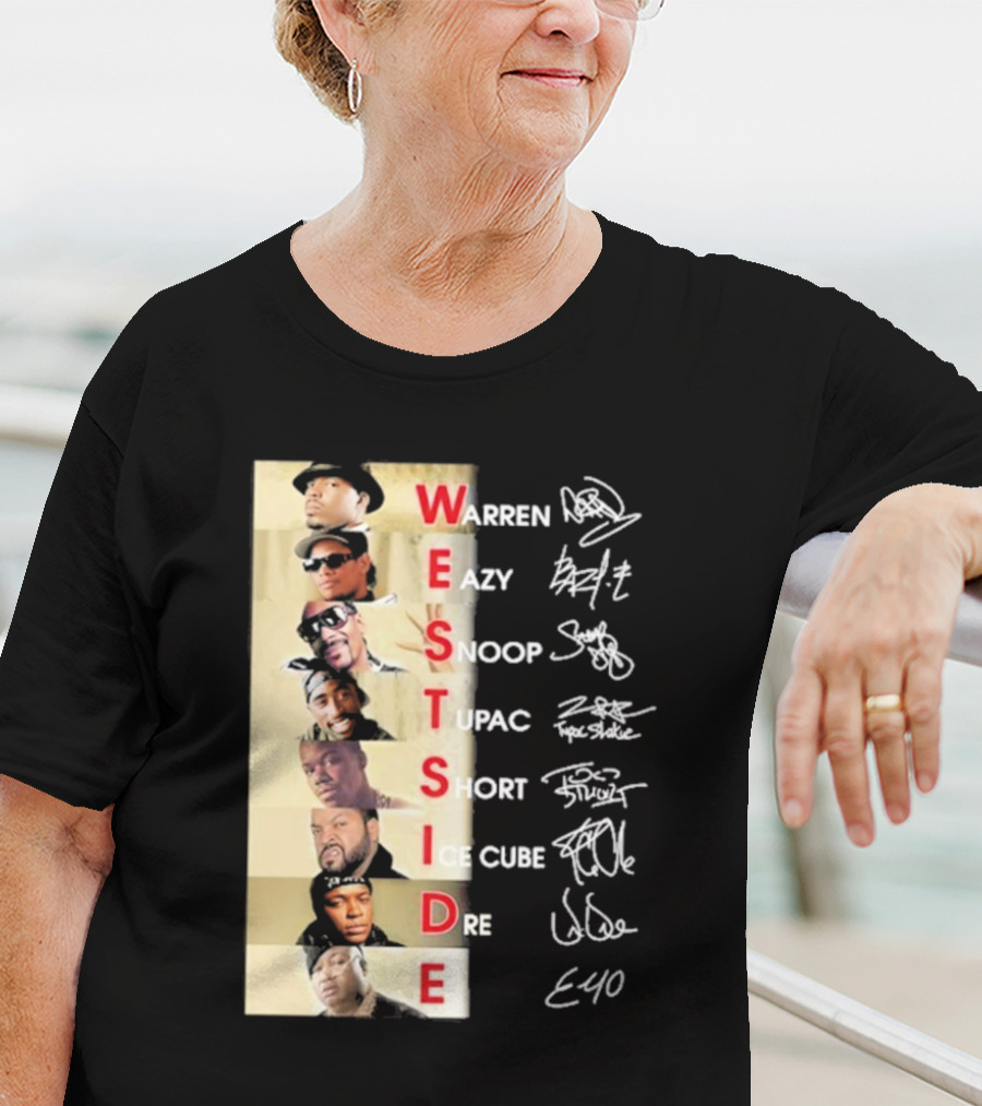 Warren Eazy Snoop Tupac Short Ice Cube Dre E40 Westside T-Shirt