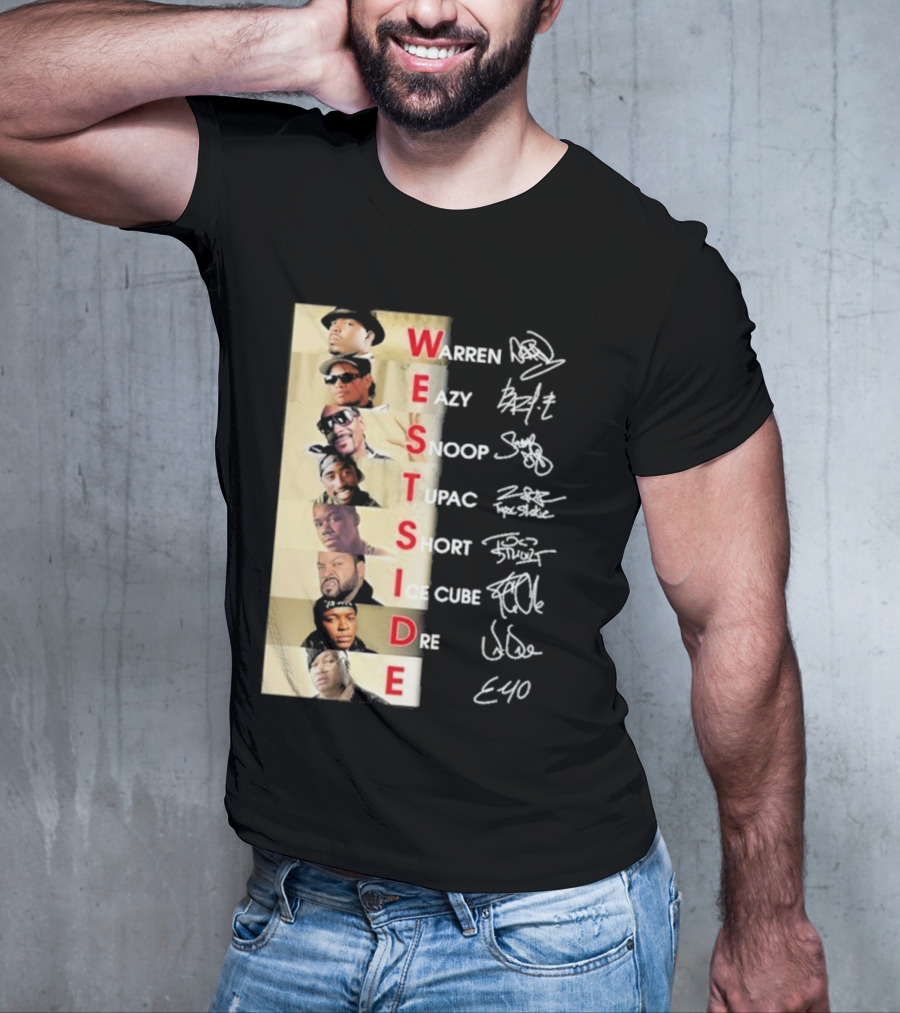 Warren Eazy Snoop Tupac Short Ice Cube Dre E40 Westside T-Shirt