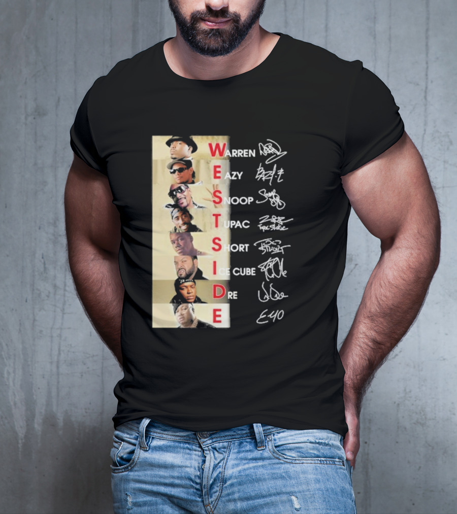 Warren Eazy Snoop Tupac Short Ice Cube Dre E40 Westside T-Shirt