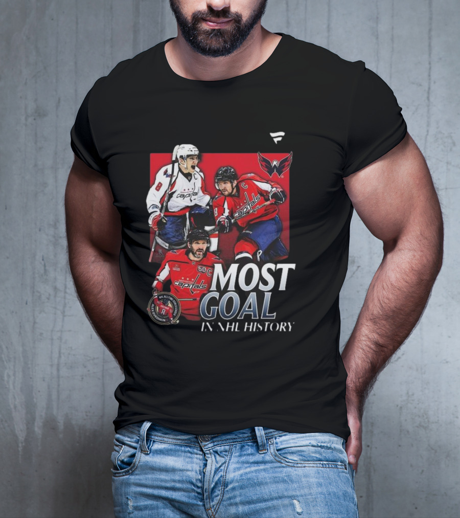 Washington Capitals Alexander Ovechkin Most Goals In NHL History Evolution 8 T-Shirt