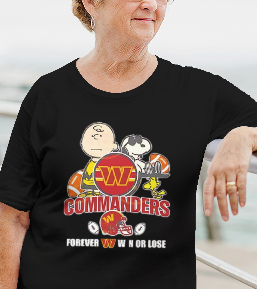 Washington Commanders X Peanuts Collaboration Forever W Not Loose T-Shirt