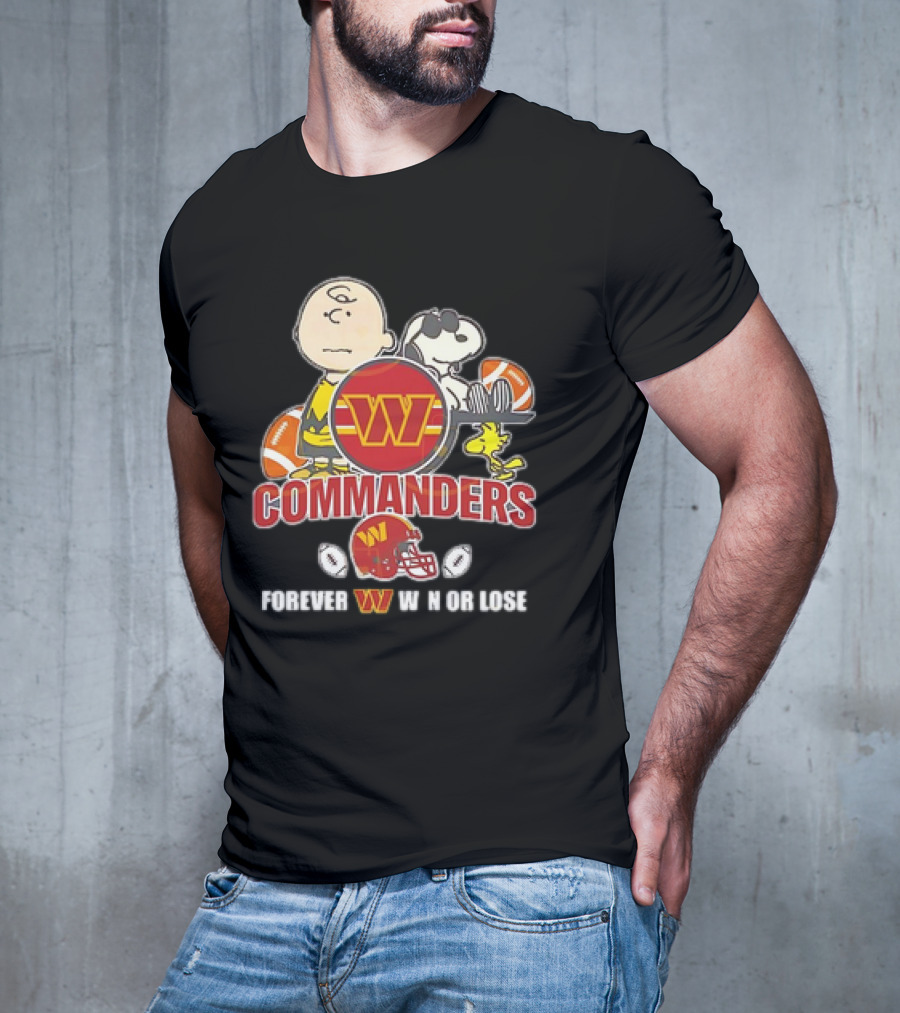 Washington Commanders X Peanuts Collaboration Forever W Not Loose T-Shirt