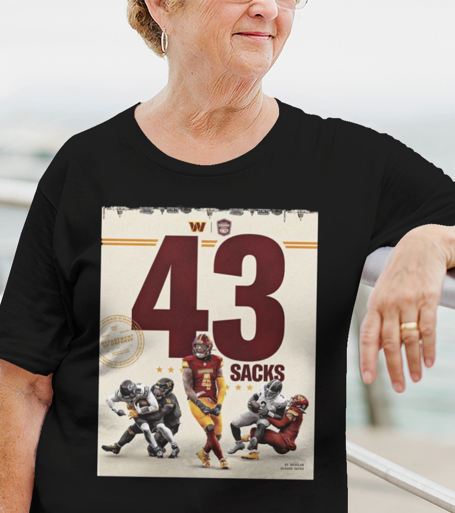 Washington Commanders 43 Sacks Chunky Sacks Hunger Program T-Shirt