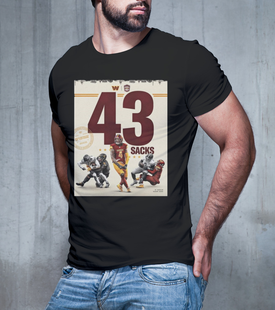 Washington Commanders 43 Sacks Chunky Sacks Hunger Program T-Shirt