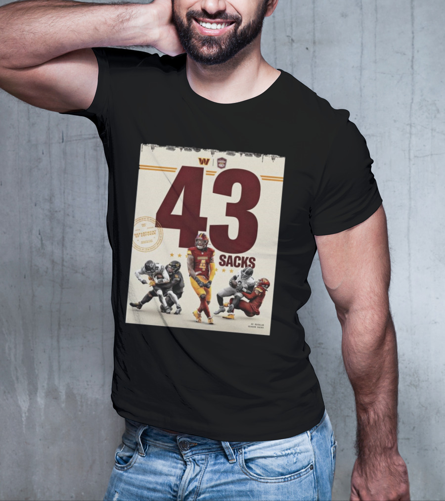 Washington Commanders 43 Sacks Chunky Sacks Hunger Program T-Shirt