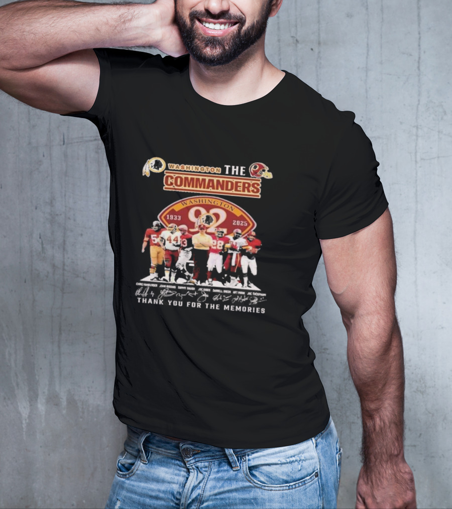 Washington Commanders 1933 2025 Thank You For The Memories Football Legends T-Shirt