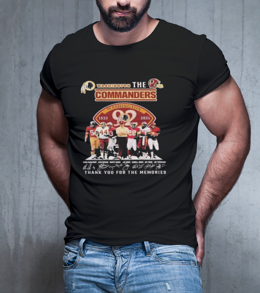 Washington Commanders 1933 2025 Thank You For The Memories Football Legends T-Shirt