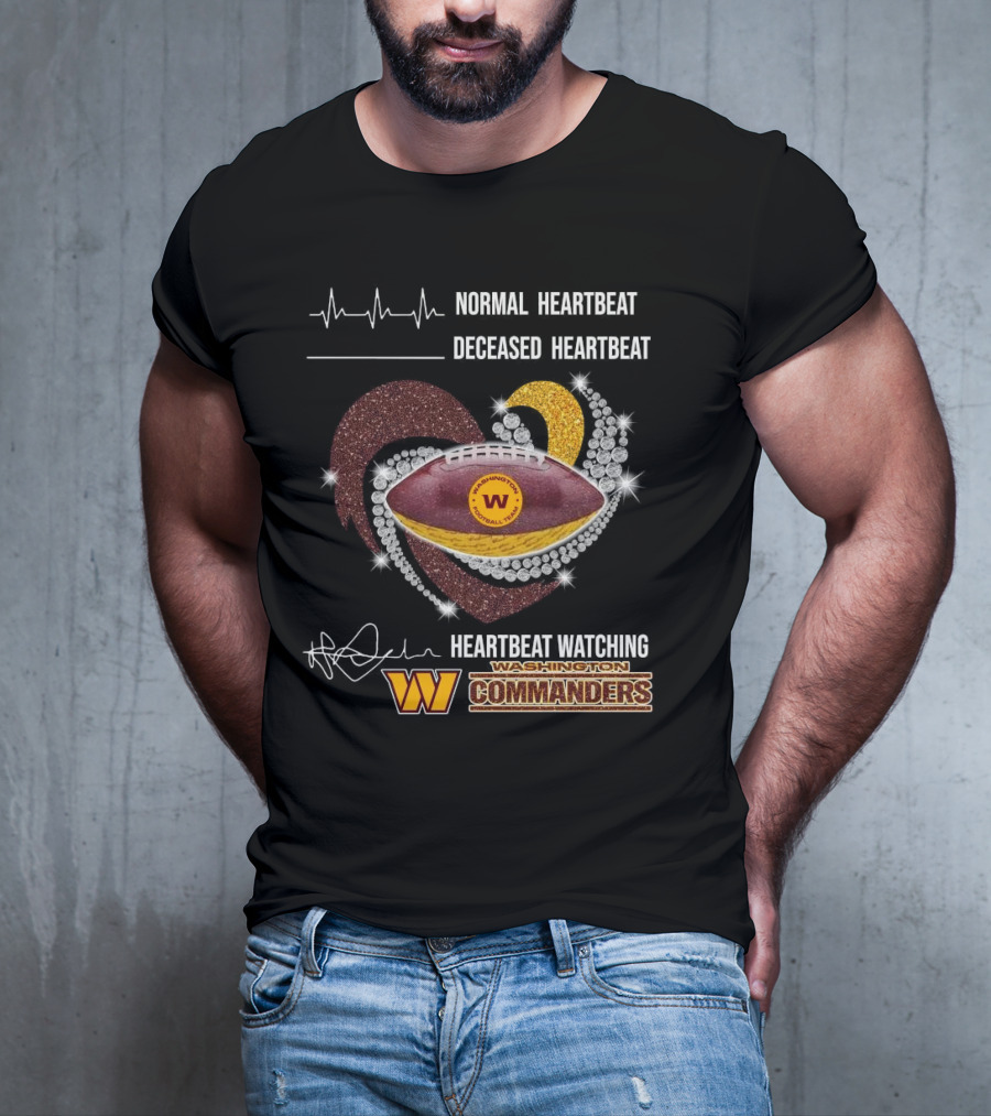 Washington Commanders Faster Heartbeat When Ing Football Diamond Heart T-Shirt