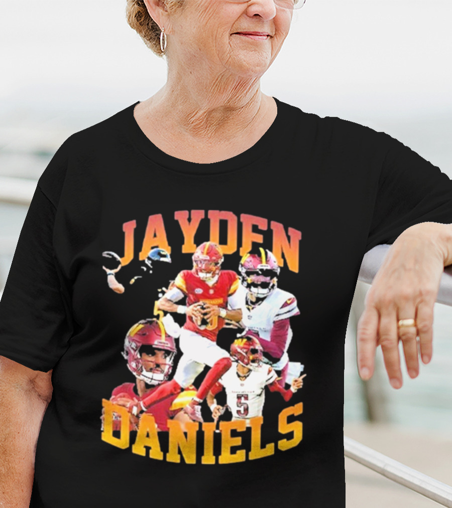 Jayden Daniels Washington Commanders Football Player Collage T-Shirt