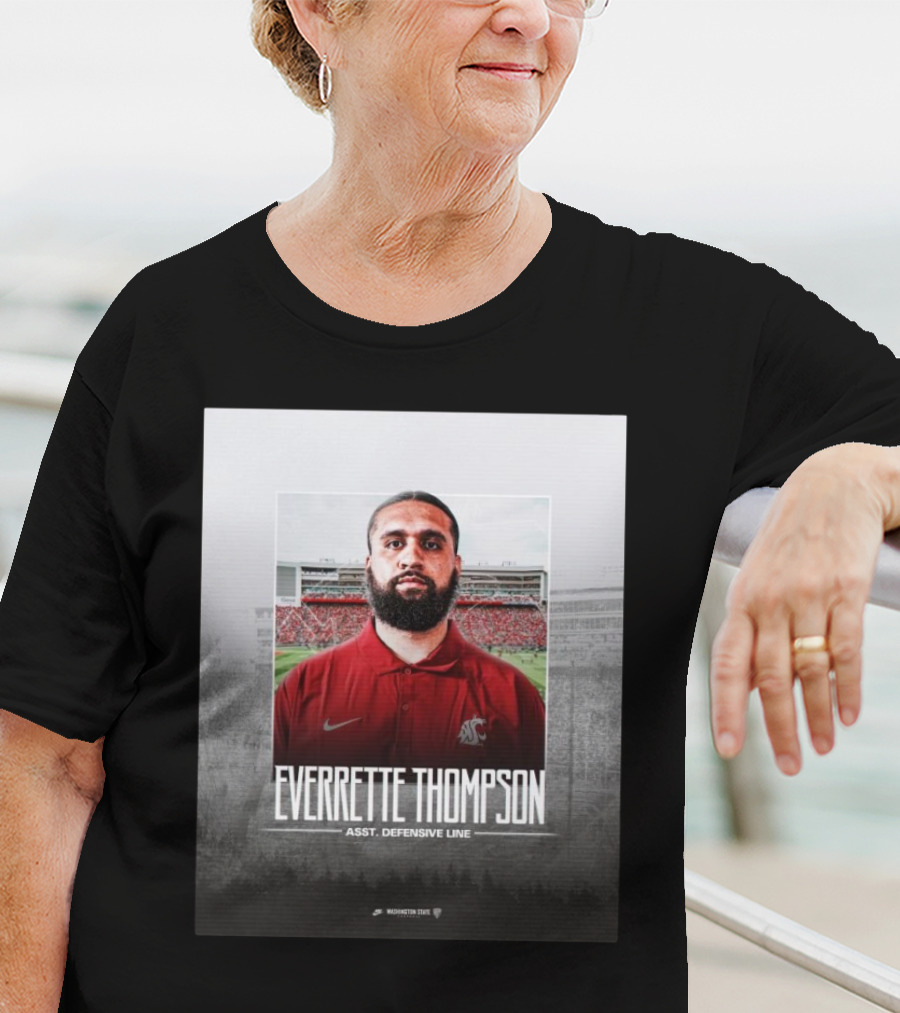 Washington State Football Everette Thompson Assistant Defensive Line Coach Palouse Stadium T-Shirt