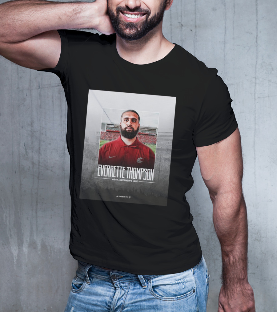 Washington State Football Everette Thompson Assistant Defensive Line Coach Palouse Stadium T-Shirt