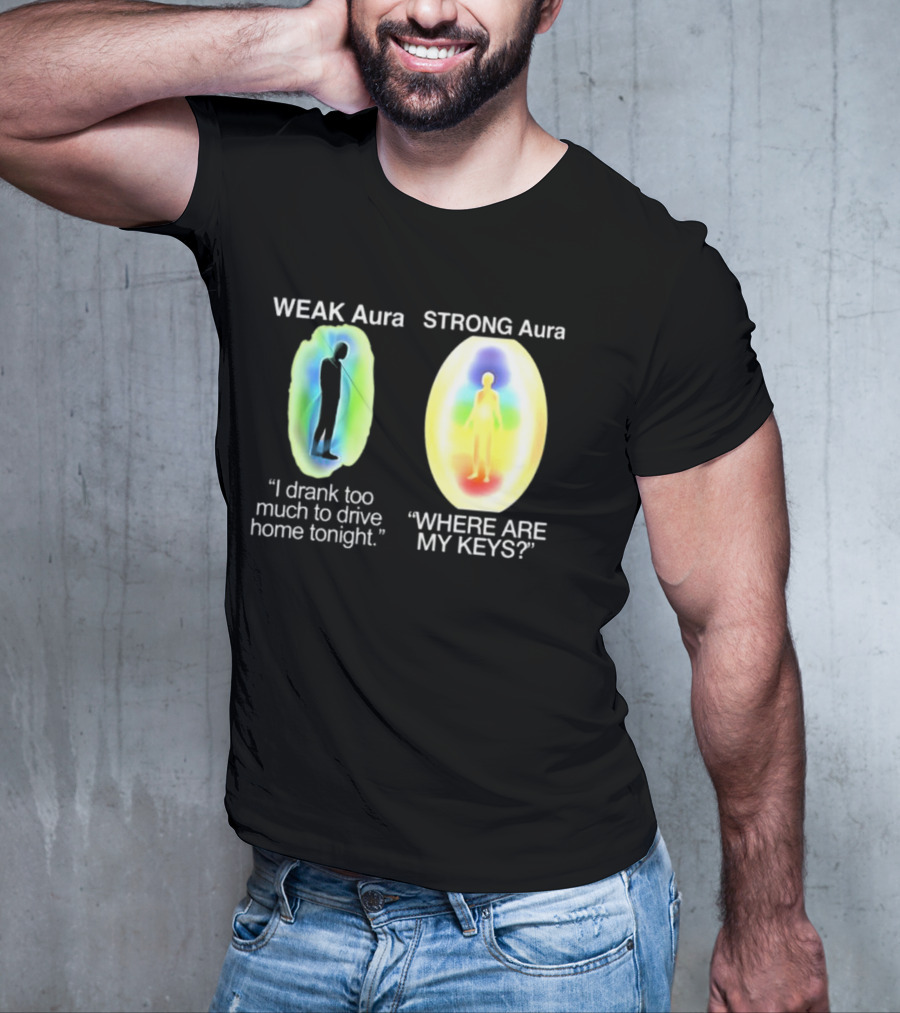 Weak Aura I Drank Too Much To Drive Home Strong Aura Where Are My Keys T-Shirt
