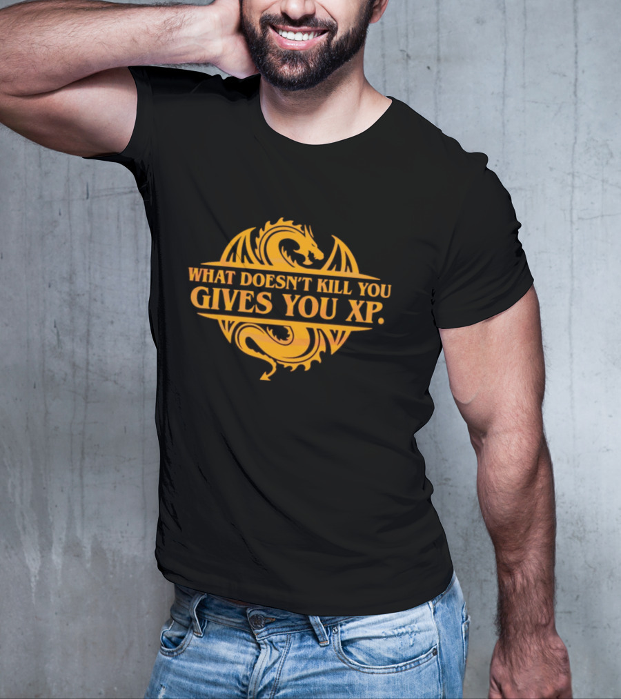 What Doesn’t Kill You Gives You XP Dragon Icon Dungeons And Dragons T-Shirt