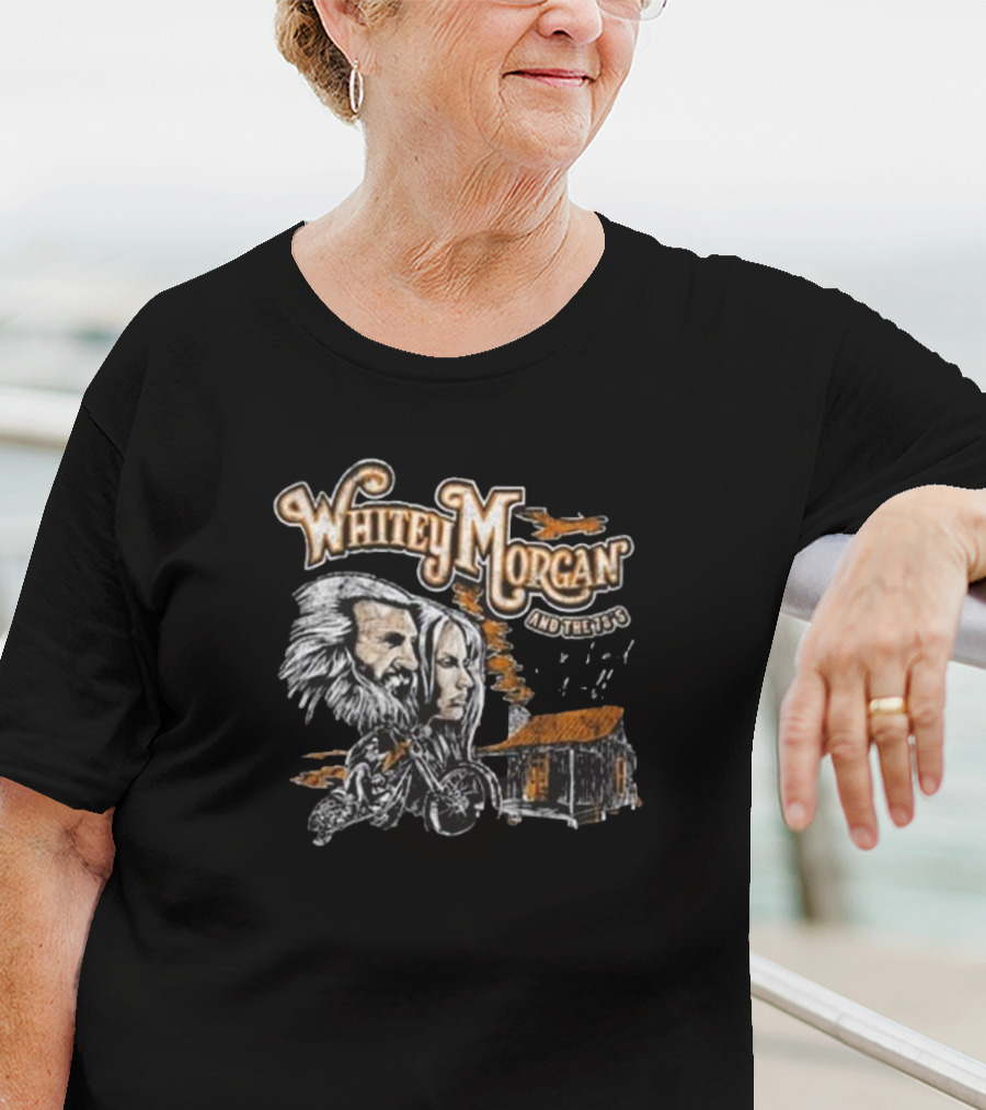 Whitey Morgan And The 78’s Cabin Motorcycle Forest Scene T-Shirt