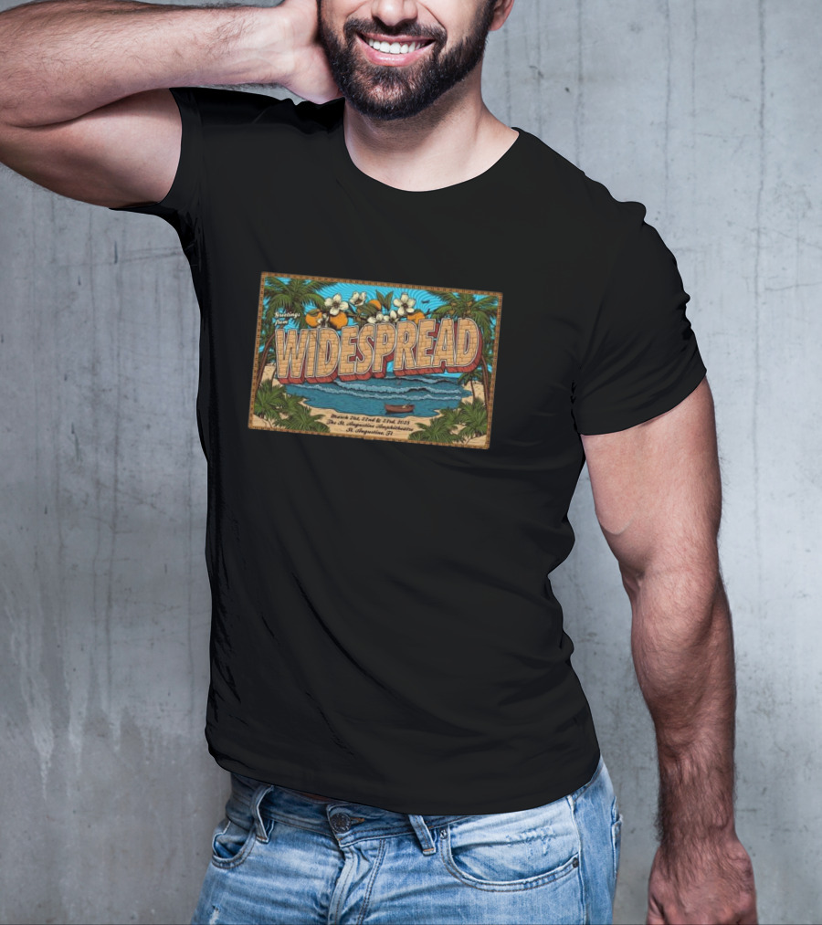 Greetings From Widespread Panic St. Augustine Amphitheatre St. Augustine FL March 21-23 2025 T-Shirt