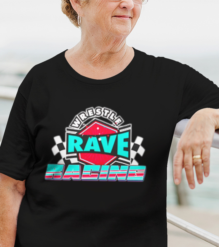 WrestleRave Racing Checkered Flag Retro Style T-Shirt