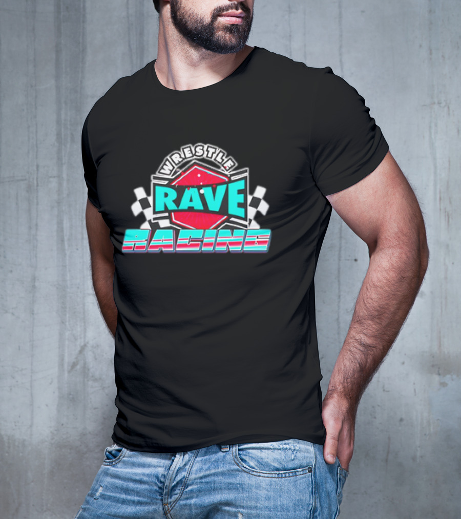 WrestleRave Racing Checkered Flag Retro Style T-Shirt