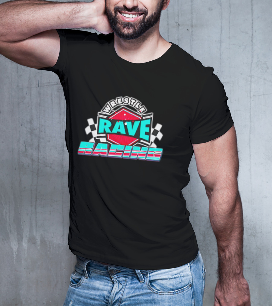 WrestleRave Racing Checkered Flag Retro Style T-Shirt