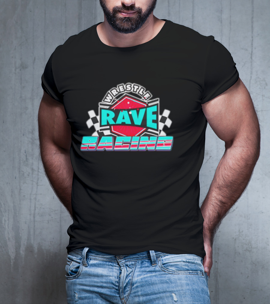 WrestleRave Racing Checkered Flag Retro Style T-Shirt