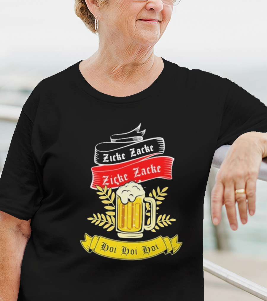 Zicke Zacke Oktoberfest Beer Germany Flag Hoi Hoi Hoi T-Shirt