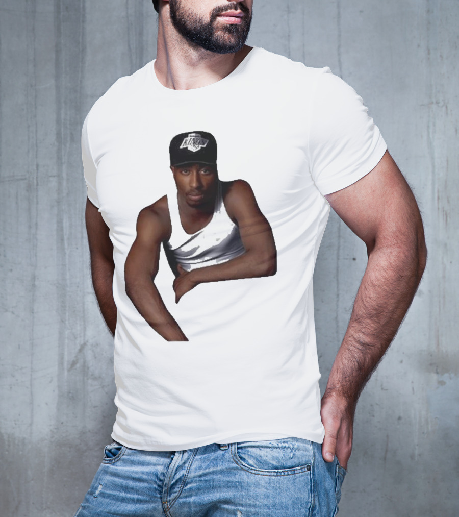 2PAC LA Kings Hat Image T-Shirt