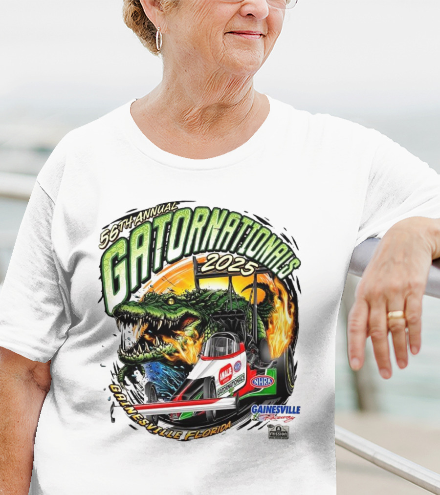 56th Annual Gatornationals 2025 Gainesville Florida NHRA Drag Racing Event T-Shirt