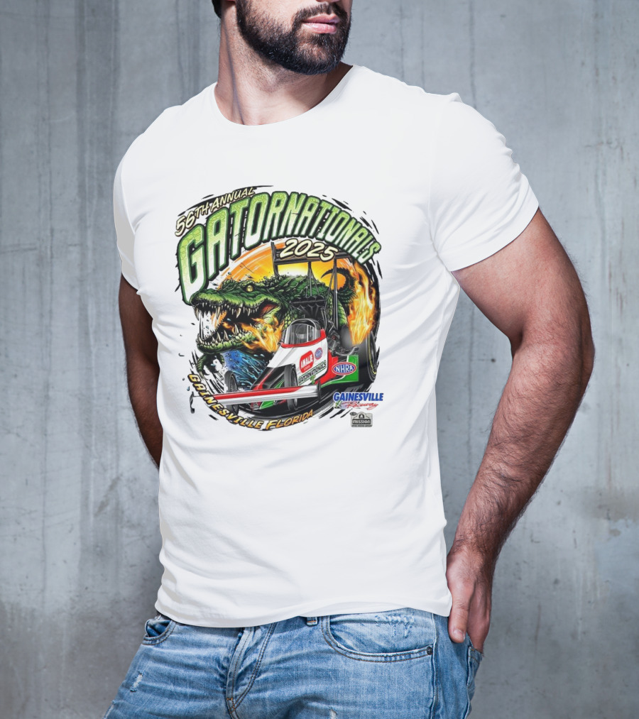 56th Annual Gatornationals 2025 Gainesville Florida NHRA Drag Racing Event T-Shirt