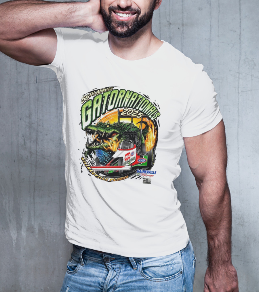 56th Annual Gatornationals 2025 Gainesville Florida NHRA Drag Racing Event T-Shirt