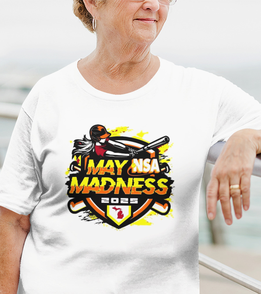 2025 NSA May Madness Fastpitch Tournament Michigan Logo T-Shirt