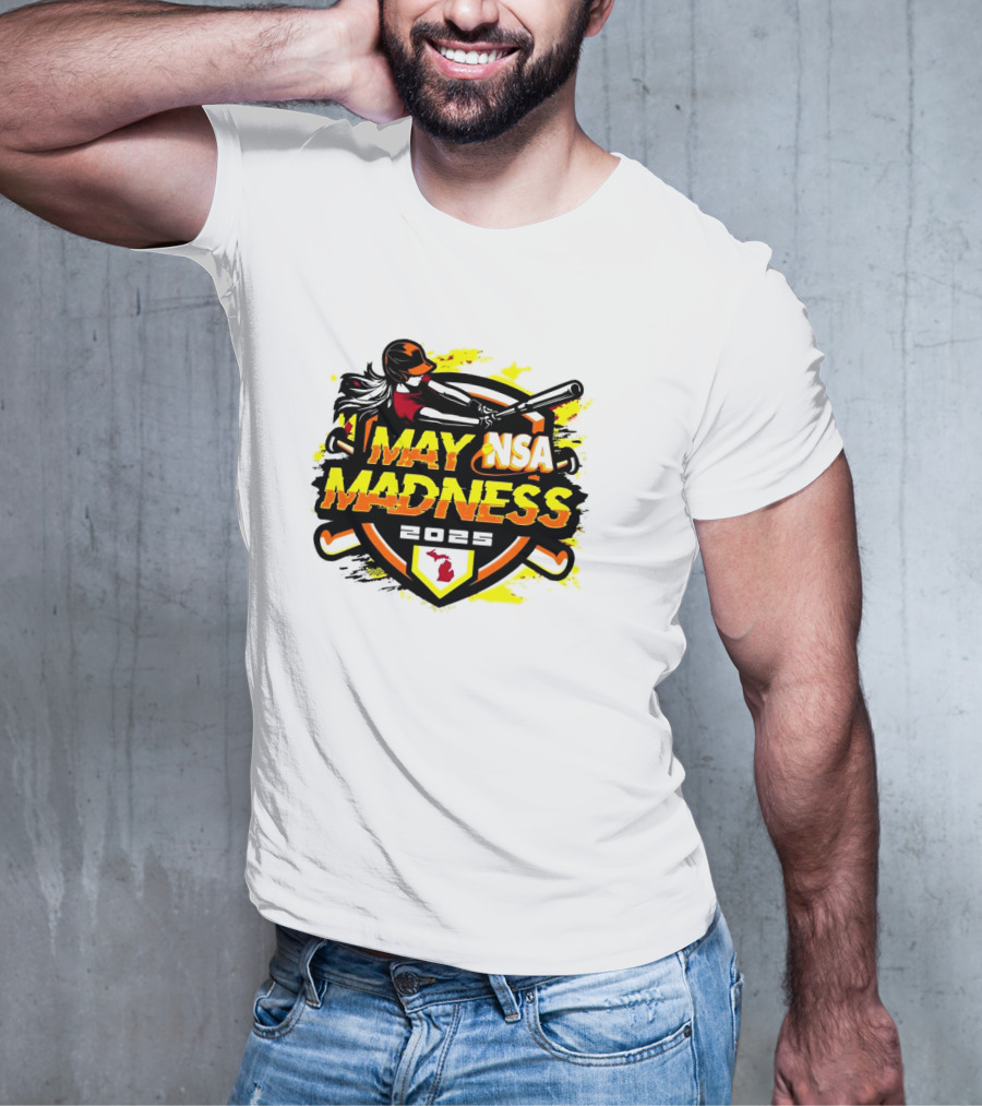 2025 NSA May Madness Fastpitch Tournament Michigan Logo T-Shirt