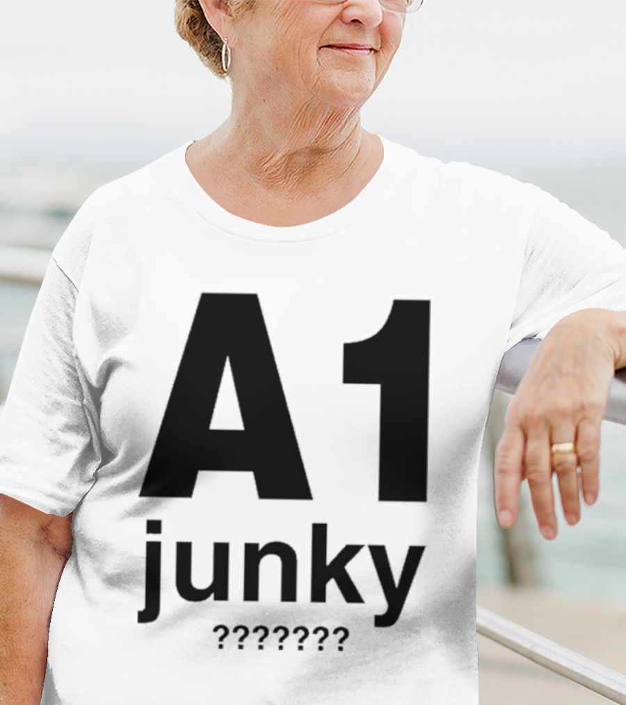A1 Junky Motorcycle Racing Graphic Bold Nostalgic Style T-Shirt