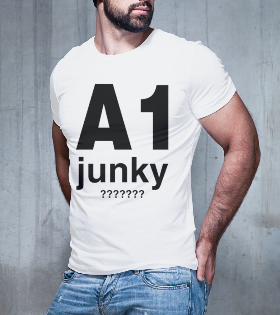A1 Junky Motorcycle Racing Graphic Bold Nostalgic Style T-Shirt